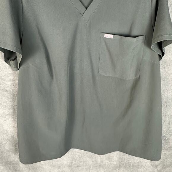 Figs Technical Collection Scrub Top Womens 3X Moss Catarina One Pocket Nursing - Picture 3 of 10